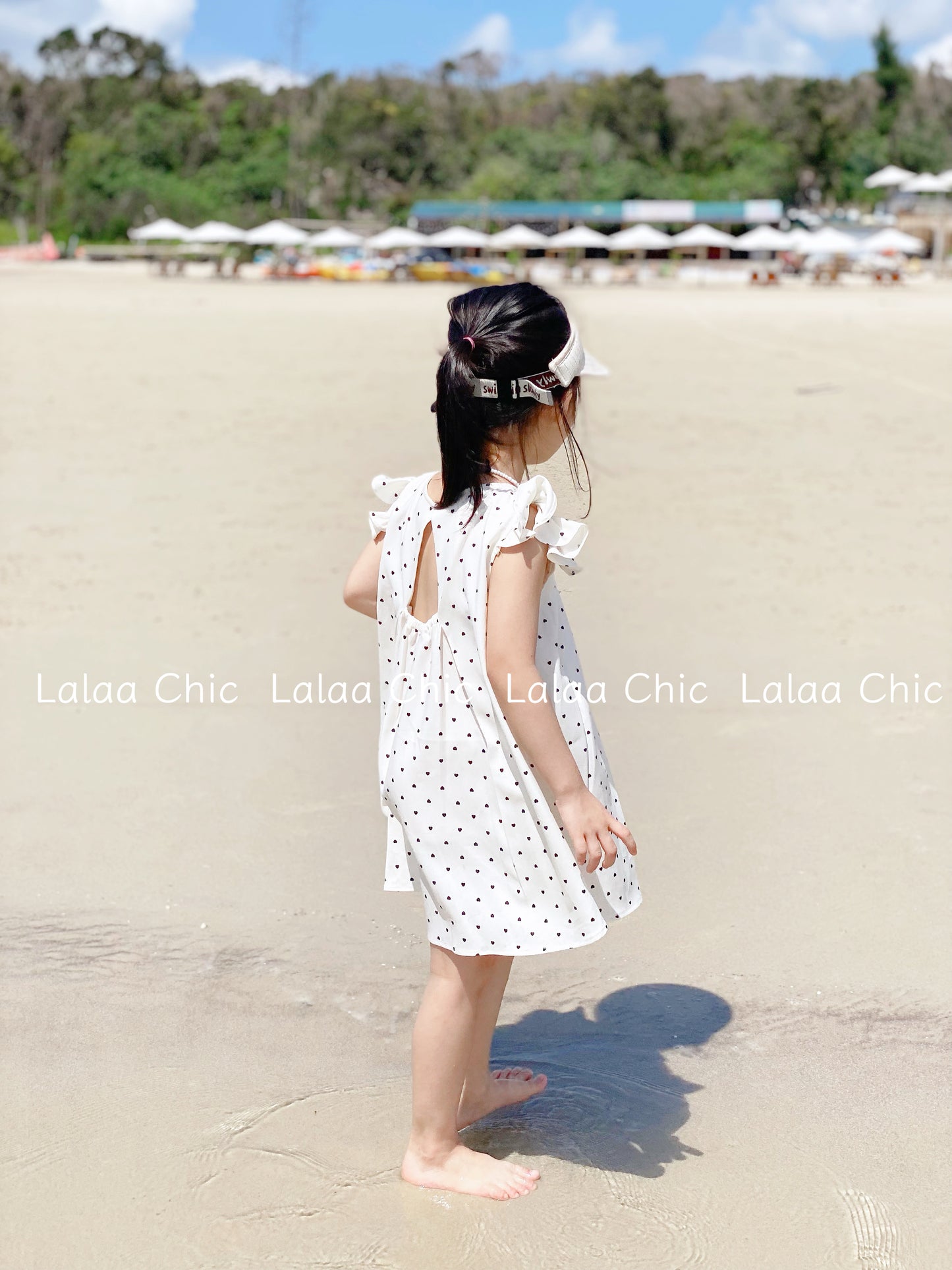 The Amélie Mini Heart Dress- Váy chấm tim đen trắng