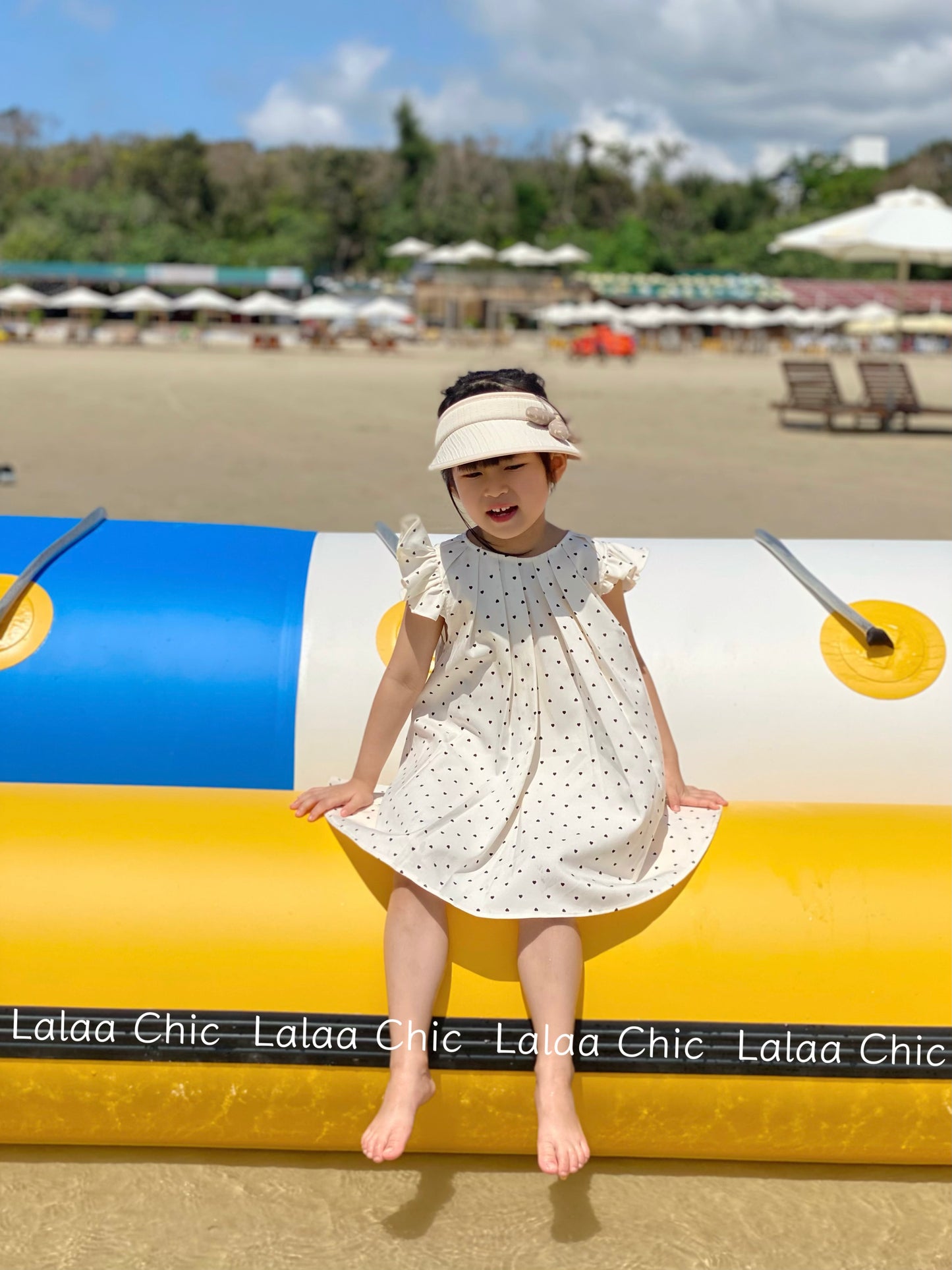 The Amélie Mini Heart Dress- Váy chấm tim đen trắng